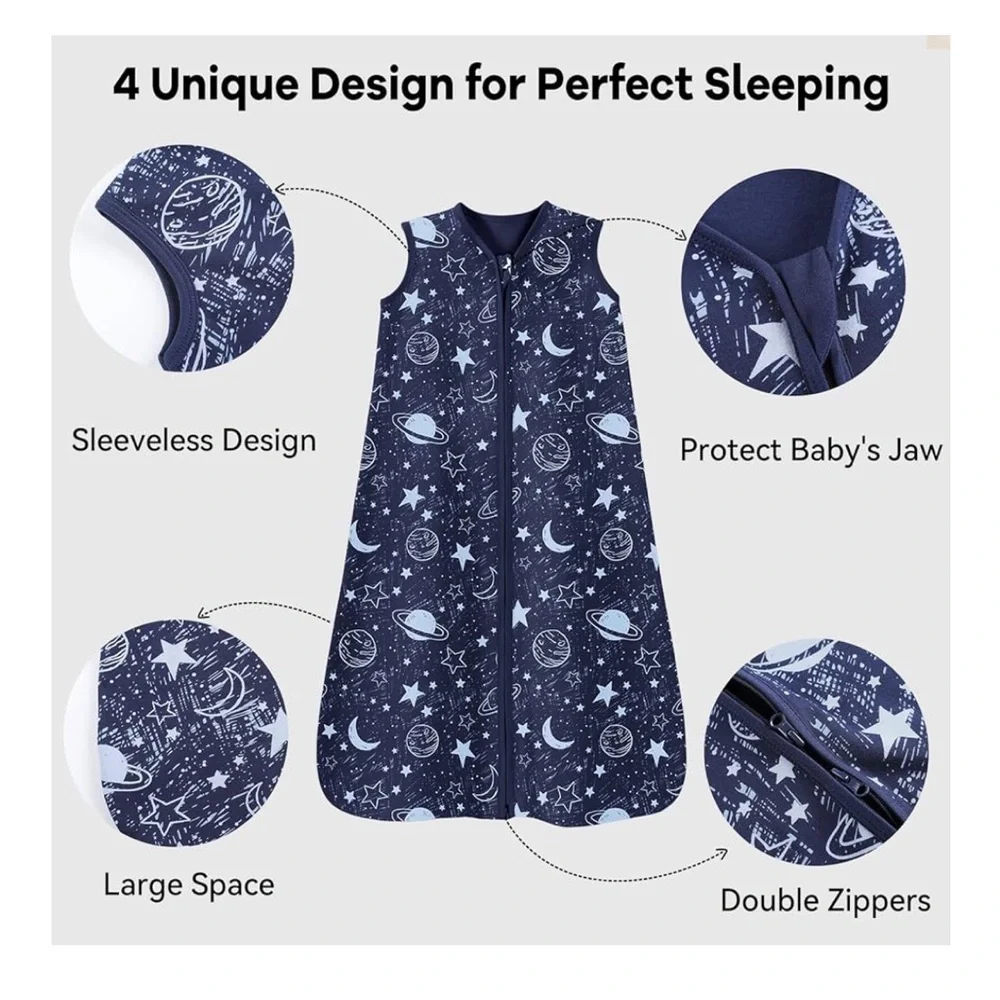 NWT Blue Space themed Baby Sleep Sack 6-12 months